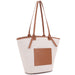 FAUX LEATHER TRIM TOTE