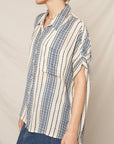 TEXTURED STRIPE SHORT SLEEVE SHIRT