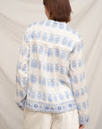EMBROIDERED ACCENT DAMASK LONG SLEEVE SHIRT