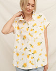 FLORAL PRINT TUFTED SHORT SLEEVE SHIRT
