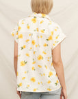 FLORAL PRINT TUFTED SHORT SLEEVE SHIRT