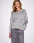 EVERLY ROCK 'N' ROLL EMBROIDERED SWEATER