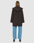 ELLIE HOODED HERRINGBONE WOOL COAT