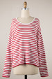 STRIPED DROP SHOULDER SWEATER