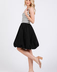 STRIPED BODICE BUBBLE HEM DRESS