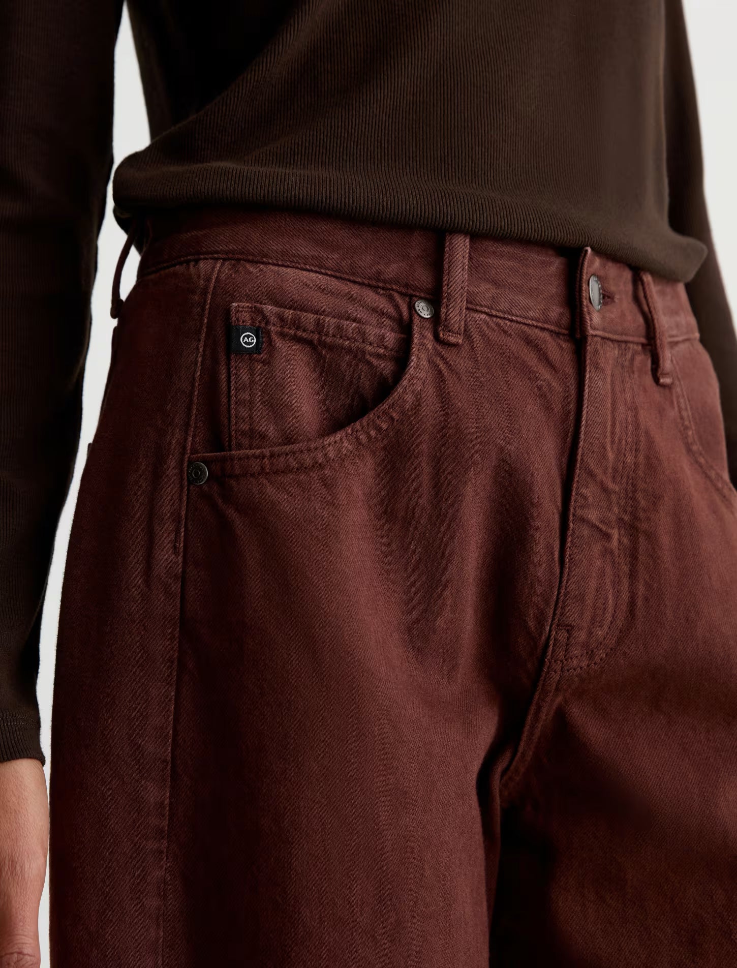 HATTIE CROP HIGH-RISE BARREL IN CHESTNUT