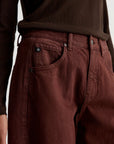 HATTIE CROP HIGH-RISE BARREL IN CHESTNUT