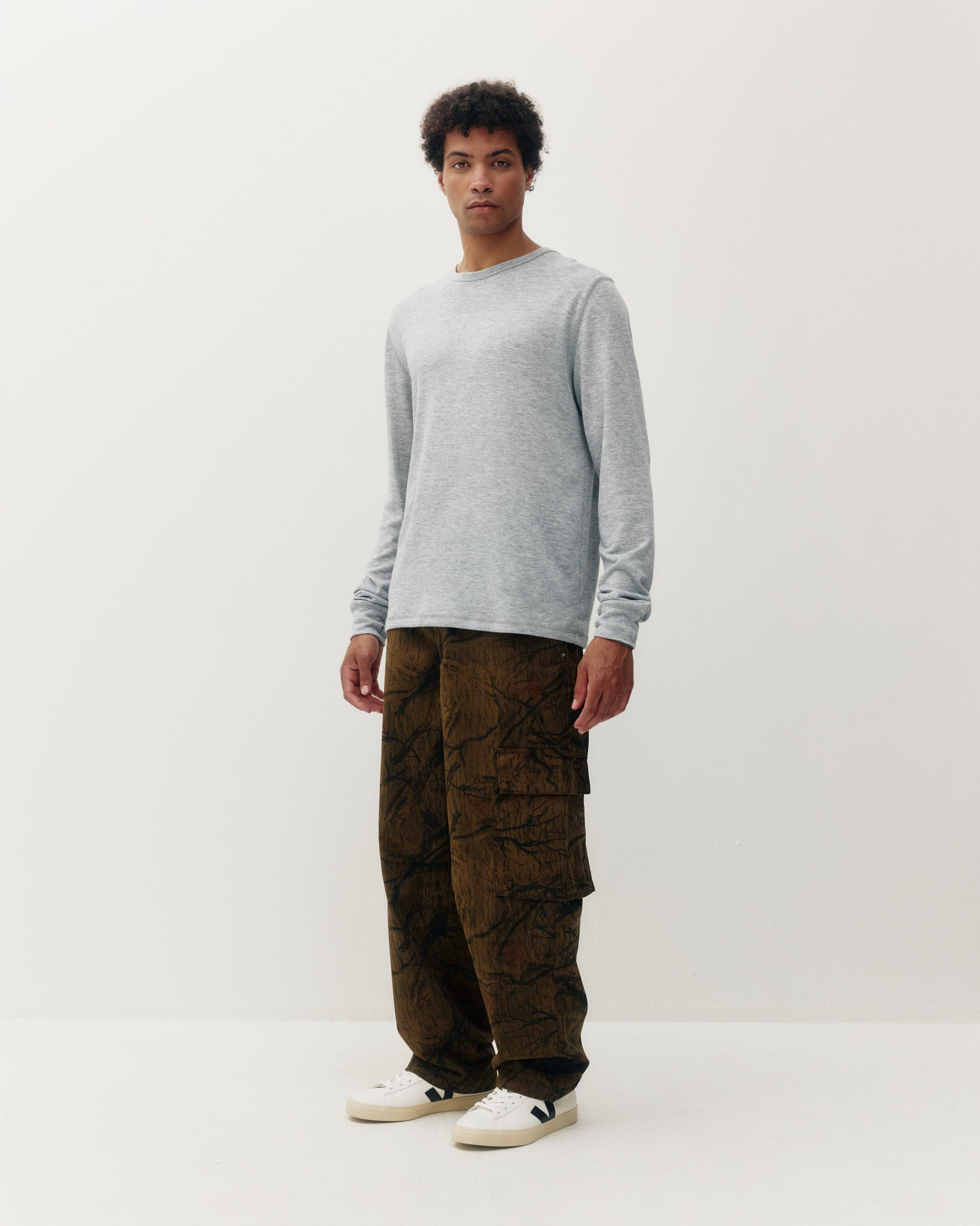 HEATHERED THERMAL LONG SLEEVE TOP