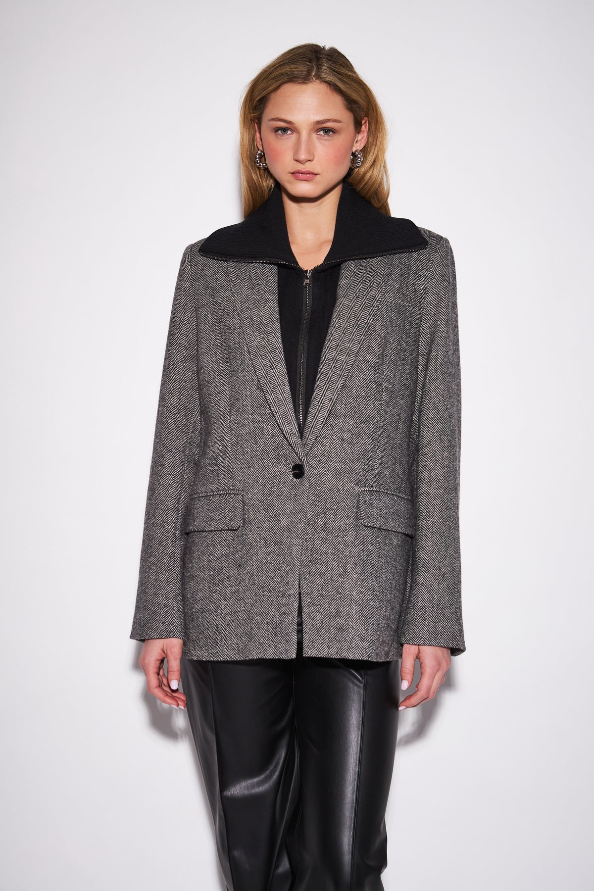 HAYES HERRINGBONE BLAZER
