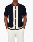 VERTICAL STRIPE KNIT POLO