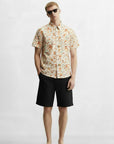 MUSHROOM PRINT CAMP COLLAR SHORT SLEEVE SHIRT