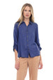 RUCHED SLEEVE TENCEL SHIRT