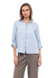 RUCHED SLEEVE TENCEL SHIRT
