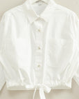 CROPPED COTTON POPLIN SHIRT