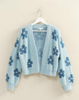 FUZZY FLORAL OPEN CARDIGAN
