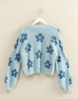 FUZZY FLORAL OPEN CARDIGAN