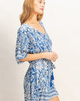 FLORAL PRINT SHORT SLEEVE ROMPER