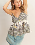 FLORAL DAMASK BORDERED TANK