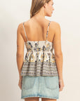 FLORAL DAMASK BORDERED TANK