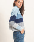 COLOUR BLOCK TURTLENECK SWEATER