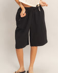 DRAWSTRING KNEE LENGTH SHORTS