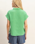 COTTON GAUZE ROLL SLEEVE SHIRT
