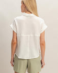 COTTON GAUZE ROLL SLEEVE SHIRT