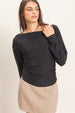SHEER LACE BOATNECK TOP