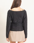 SHEER LACE BOATNECK TOP