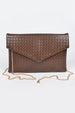 EMBOSSED BASKETWEAVE ENVELOPE CLUTCH