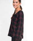 PLAID PEASANT BLOUSE