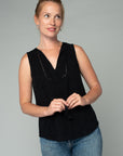 EYELET TANK WITH TIE NECK