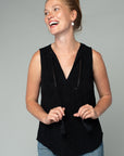 EYELET TANK WITH TIE NECK