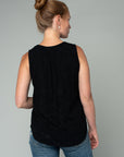 EYELET TANK WITH TIE NECK