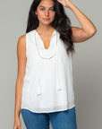 EYELET TANK WITH TIE NECK