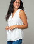 EYELET TANK WITH TIE NECK