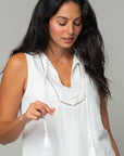 EYELET TANK WITH TIE NECK
