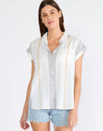 MIXED STRIPE SHORT SLEEVE SHIRT