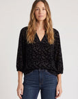 TONAL PRINT V-NECK BLOUSE