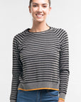 STRIPE SWEATER WITH CONTRAST TRIM