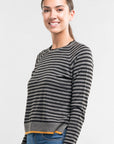 STRIPE SWEATER WITH CONTRAST TRIM
