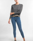 STRIPE SWEATER WITH CONTRAST TRIM
