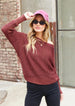 METALLIC OPEN KNIT BOATNECK SWEATER