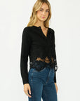 LACE TRIM CARDIGAN