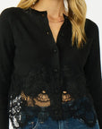 LACE TRIM CARDIGAN