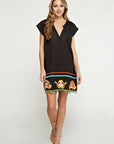 EMBROIDERED COVER UP WITH POM POM HEM