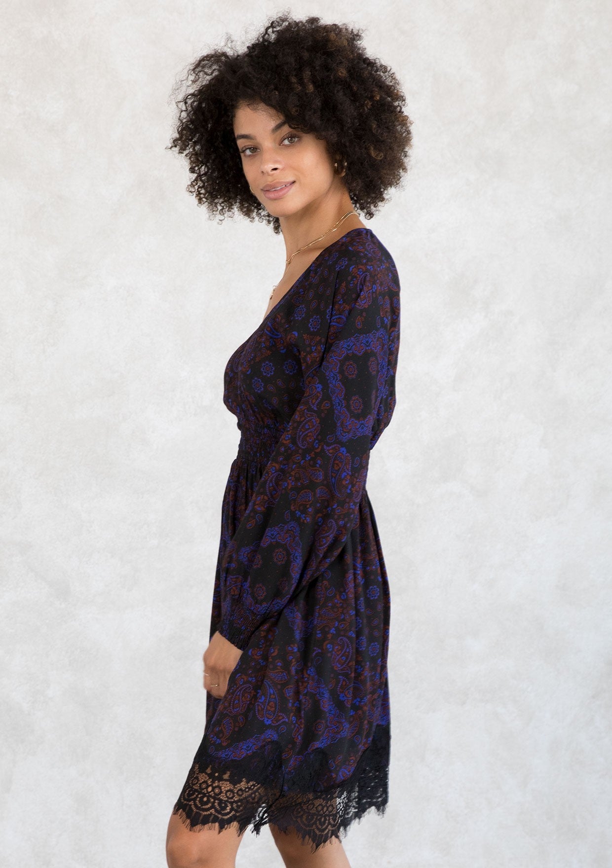 PAISLEY SMOCKED WAIST DRESS