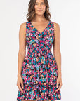 RUFFLE HEM FLORAL V-NECK DRESS