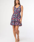RUFFLE HEM FLORAL V-NECK DRESS