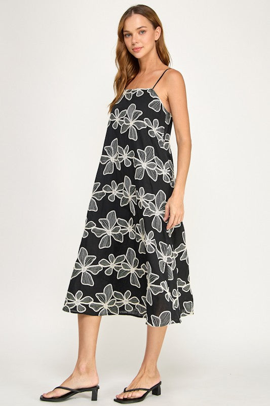 FLORAL EMBROIDERED DRESS